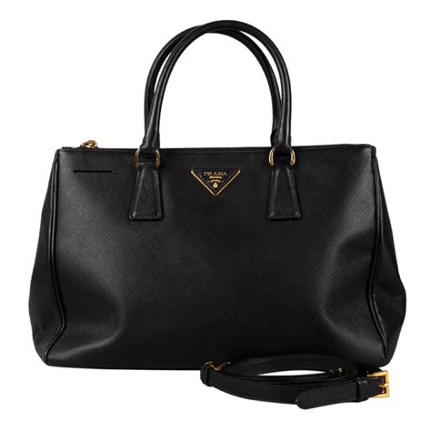 Prada Double Zip Tote, Black 